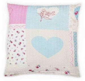 Poszewka na poduszkę z kory Serce niebiesko-różowy, 40 x 40 cm