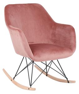 Fotel bujany, tapicerowany PAUL velvet różowy