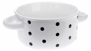 Miska ceramiczna w kropki 560 ml, biały