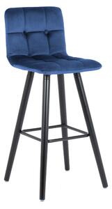 Hoker, krzesło barowe Vera 2 velvet niebieski