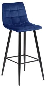 Hoker, krzesło barowe Tore velvet ciemny niebieski