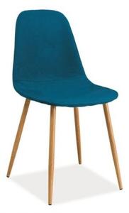Krzesło FOX tapicerowane morskie/dąb Signal FOXMO
