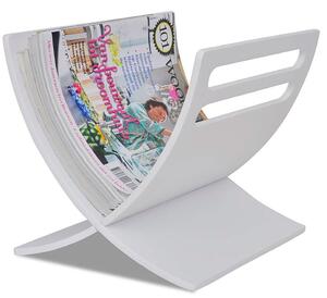 Drewniany stojak na gazety Varis 2X - biały