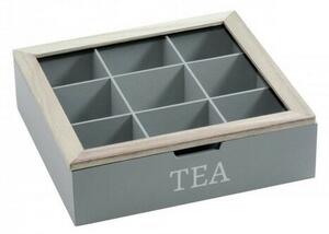 EH Pudełko na torebki herbaty 24 x 24 x 7 cm, szary