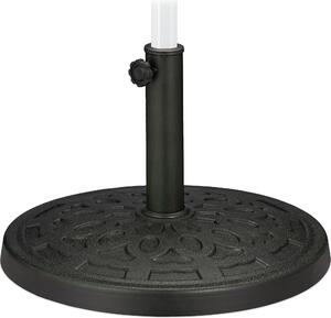 Stojak na parasol Relaxdays, rury o rednicy 38–50 mm, rednica 50 cm, do ogrodu, wygld eliwny, podstawa do parasola, zielono-czarna
