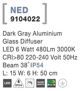 Oświetlenie Nova Luce Ned Floor, szare, 50 cm