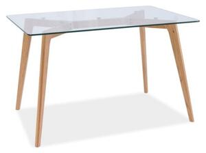 Stół OSLO szkło hartowane/drewno dębowe 80x120 Signal OSLOTD120