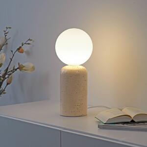 Schöner Wohnen Lampa stołowa Traventa, kremowy / amber, salon / jadalnia, beton, śródziemnomorski