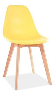 Krzesło MORIS żółte skandynawskie tworzywo PP Signal MORISBUZO