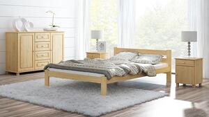 Łóżko drewniane Mato 90x200 nielakierowane z materacem piankowym