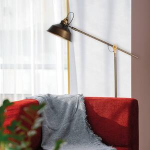Mexlite Lampa stojąca Nove, brązowy / mosiężny, salon / jadalnia, metal, industrialny