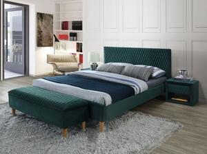 Łóżko tapicerowane aksamitne zielone AZURRO 160x200 Signal AZURROV160ZD AZURROV160ZD, Materac: Bez materaca