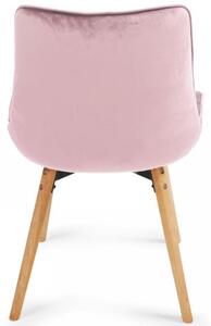 MIADOMODO Zestaw pikowanych krzeseł do jadalni, różowy, 2 sz