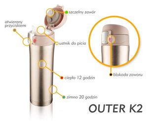 Kubek termiczny OUTER 440 ml K2 (beżowy metalic)
