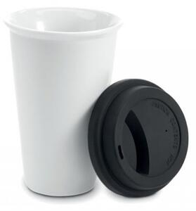 Kubek termiczny ceramiczny TUMBI 350 ml (biały/czarny)