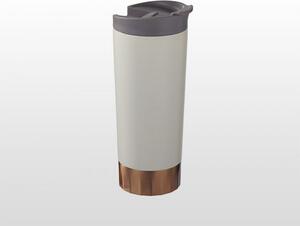 Kubek termiczny COPPER 510 ml (kremowy), miedziana izolacja