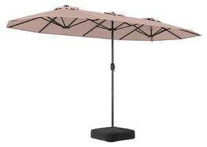 Potrójny parasol ze stojakiem i korbką