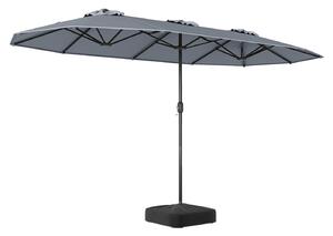 Potrójny parasol ze stojakiem i korbką