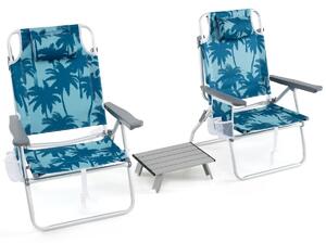 Krzesła plażowe ze stolikiem 2 szt