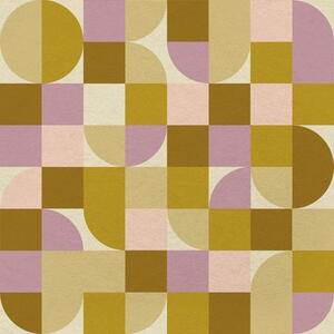 Tapety Modułowa geometria w odcieniach różu i musztardy, Tapety Abstrakcyjne, a00770v1 : Uwalls.pl