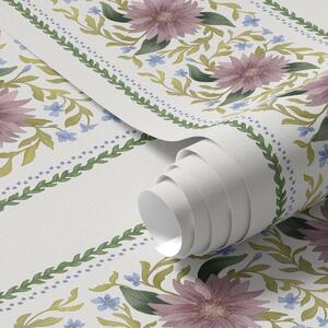 Tapety Pionowe kwiatowe paski w odcieniach liliowo-niebieskich, Tapety Z kwiatami, a00809 : Uwalls.pl