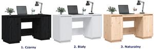 Białe biurko z drzwiczkami drewniane - Cetus