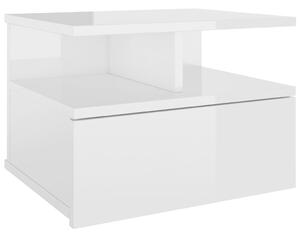 Nowoczesna szafka nocna z szufladą biały połysk - Naprix