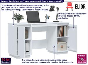 Białe biurko z drzwiczkami drewniane - Cetus
