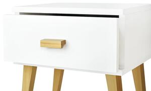 Nowoczesna szafka nocna drewniana SAVONA w kolorze białym