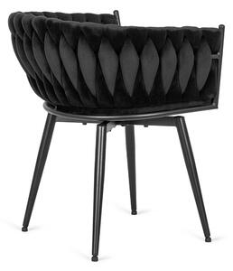 Czarne obrotowe krzesło z podłokietnikami - Rexi
