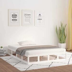 Białe dwuosobowe sosnowe łóżko 140x200 - Kaori 5X