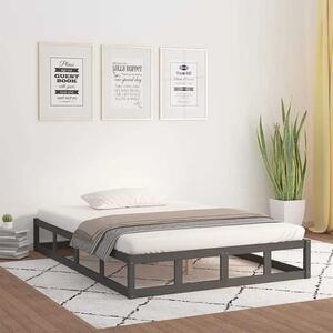 Szare drewniane łóżko w stylu japandi 120x200 - Kaori 4X