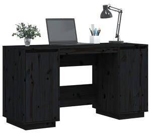 Czarne biurko z drewna sosnowego - Cetus