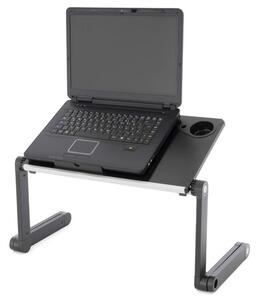 Stolik na laptopa z wentylatorem USB - srebrny czarny