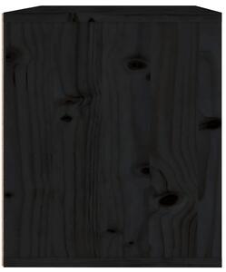 Czarna drewniana szafka nocna wisząca - Pios 3X