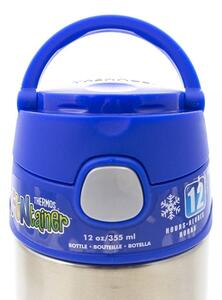 Kubek dla dzieci ze słomką Thermos FUNtainer 470 ml (stalowy/niebieski) motyw jeleń
