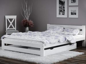 Łóżko drewniane Kada 140x200 eko białe z materacem piankowym