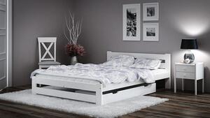 Łóżko drewniane Kada 120x200 eko białe z materacem piankowym