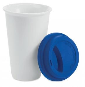 Kubek termiczny ceramiczny TUMBI 350 ml (biały/niebieski)