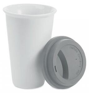 Kubek termiczny ceramiczny TUMBI 350 ml (biały/szary)