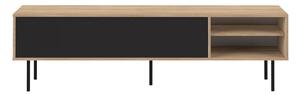 Czarna szafka pod TV w dekorze dębu 165x40 cm Ampère – TemaHome