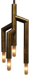 Fork 3D - nowoczesna lampa wisząca - mosiądz