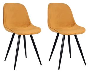 LABEL51 Krzesła stołowe Capri, 2 szt., 46x56x88 cm, kolor ochry