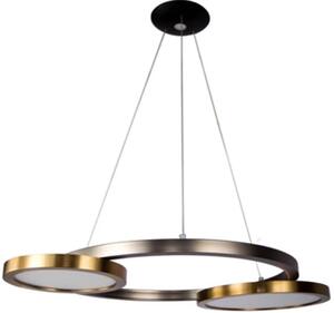 LED Circles 2 - żyrandol LED 73cm mosiądz i perłowa czerń