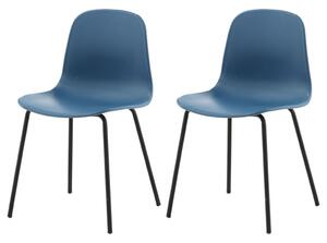 Venture Home Krzesła Arctic, 2 szt., plastikowe, czarno-niebieskie