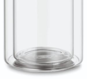 Kubek termiczny szklany 400 ml CLETEA szczelny (bezbarwny/czarny)
