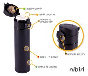 Kubek termiczny NIBIRI 350 ml szczelny z blokadą (czarny)