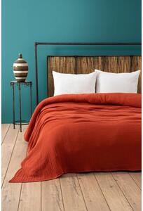 Ceglasta narzuta muślinowa 220x250 cm Muslin – Mijolnir