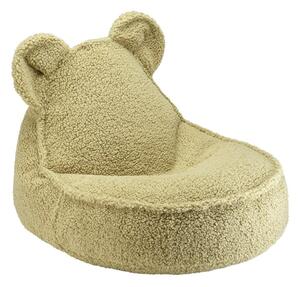 Zielony dziecięcy worek do siedzenia z materiału bouclé Bear – Wigiwama