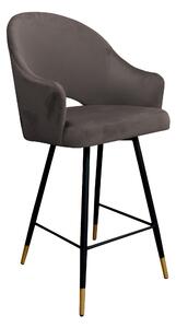 Hoker krzesło barowe Velvet czarna podstawa/złota MG05